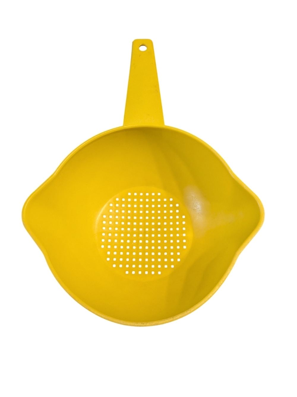 Tupperware Vintage Retro Yellow Plastic Handled Colander Strainer